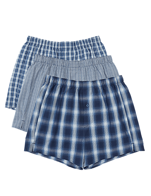 3 Pack Ombre Checked Boxers