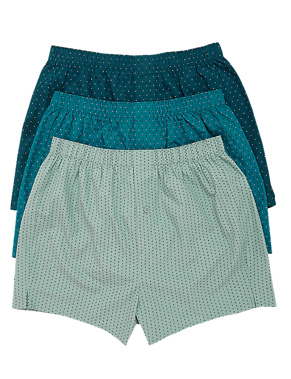 3pk Pure Cotton Diamond Woven Boxers
