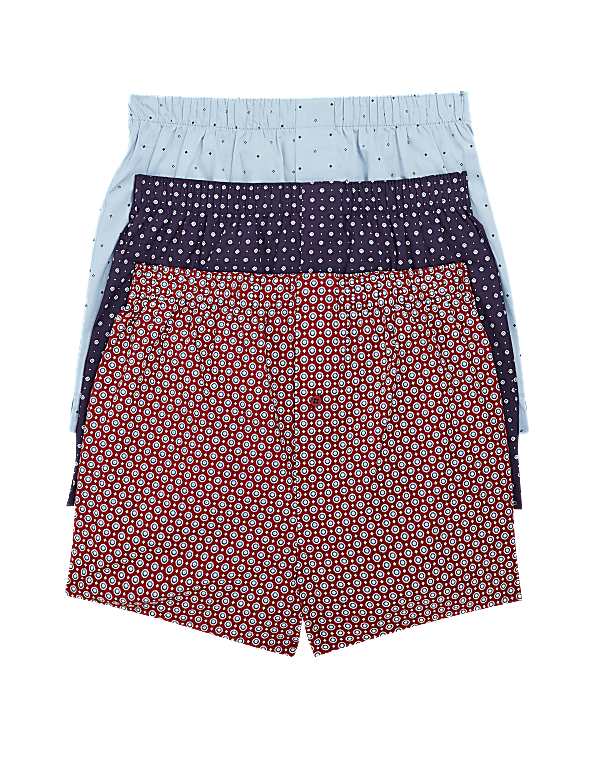 3pk Pure Cotton StayNew™ Woven Boxers
