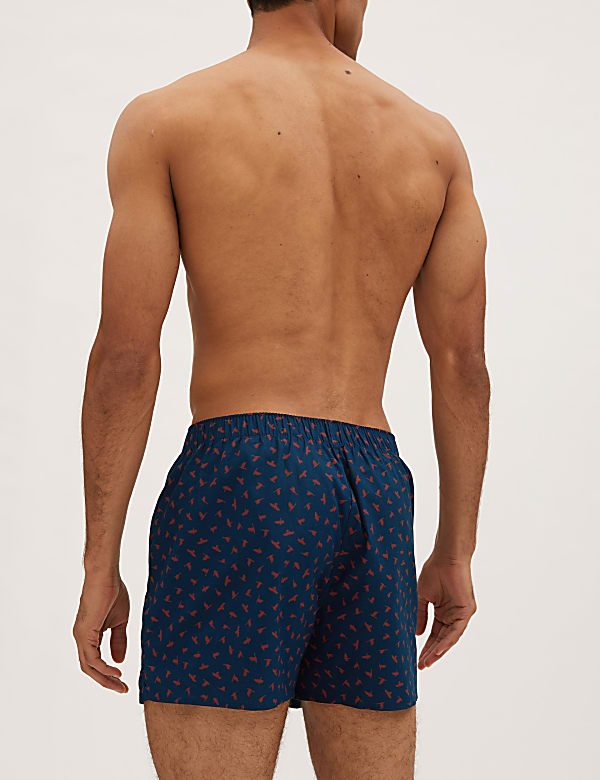 3pk Pure Cotton Bird Print Woven Boxers
