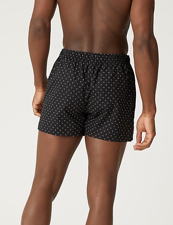 3pk Pure Cotton Geometric Woven Boxers