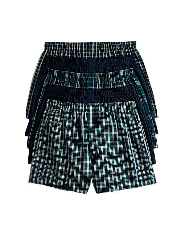 5pk Pure Cotton StayNew™ Woven Boxers