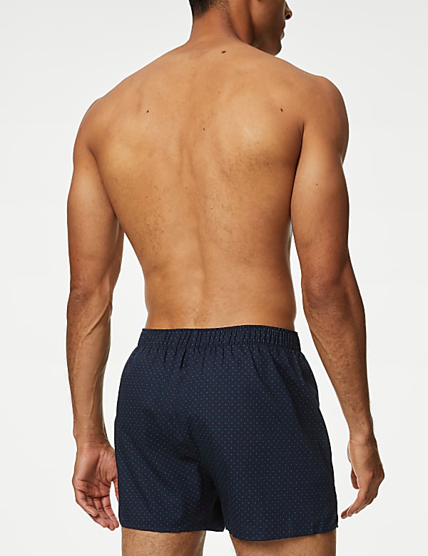 3pk Pure Cotton Geometric Woven Boxers