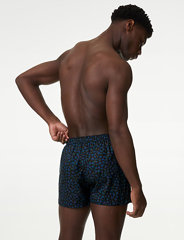 5pk Pure Cotton Floral Woven Boxers - GR