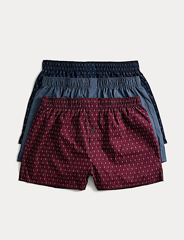 3pk Pure Cotton Foulard Woven Boxers - BE
