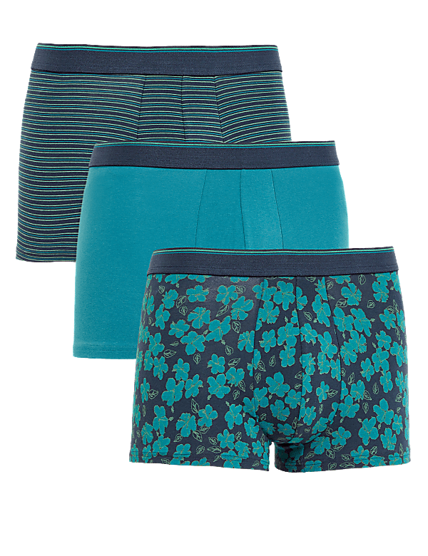 3pk Hibiscus Print Hipster