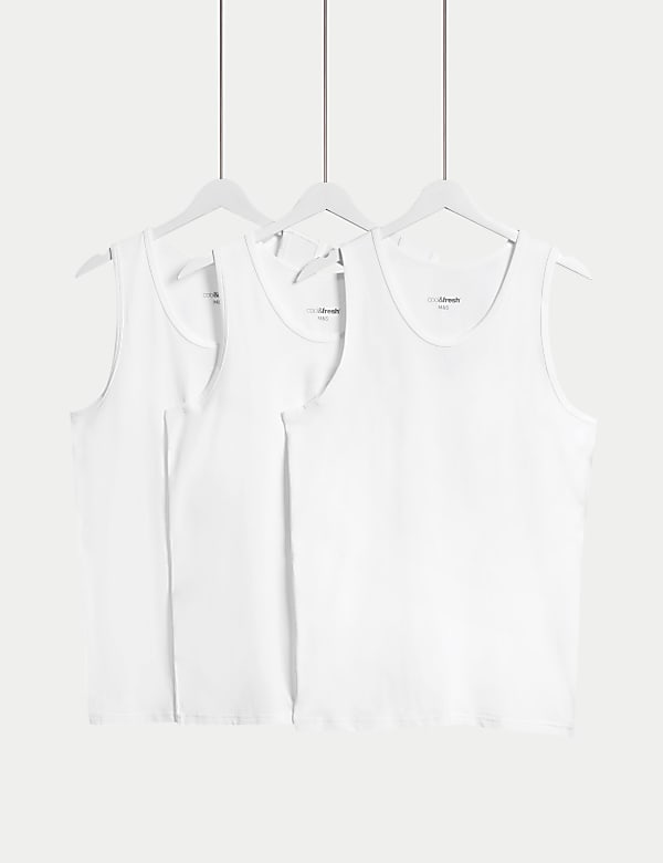 3pk Cotton Stretch Cool & Fresh™ Vests - BG