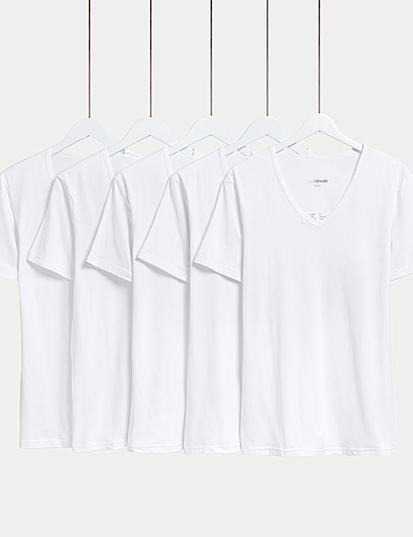 5pk Cool & Fresh™ V-Neck Stretch Vests - PL