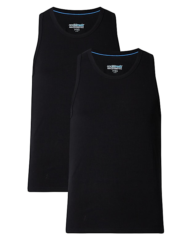 2 Pack Cotton Rich Stretch Vests
