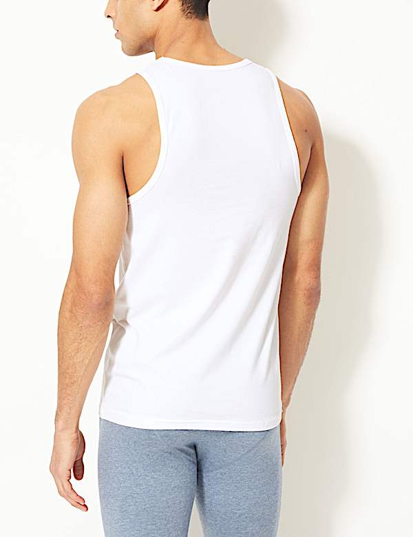2 Pack Cotton Rich Stretch Vests