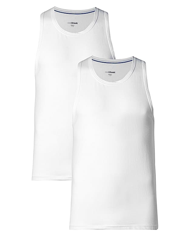 2 Pack Cotton Rich Stretch Vests