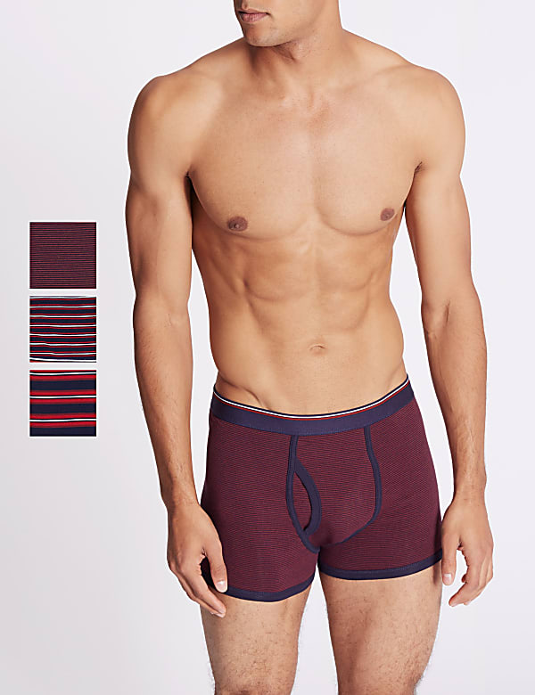 3pk Cotton Rich Striped Trunks - CH