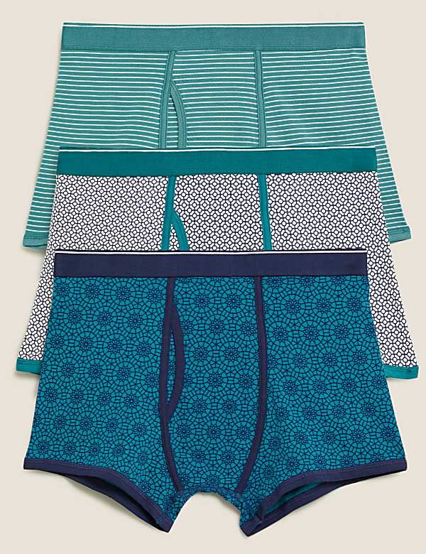 3 Pack Cotton Stretch Cool & Fresh&trade; Trunks