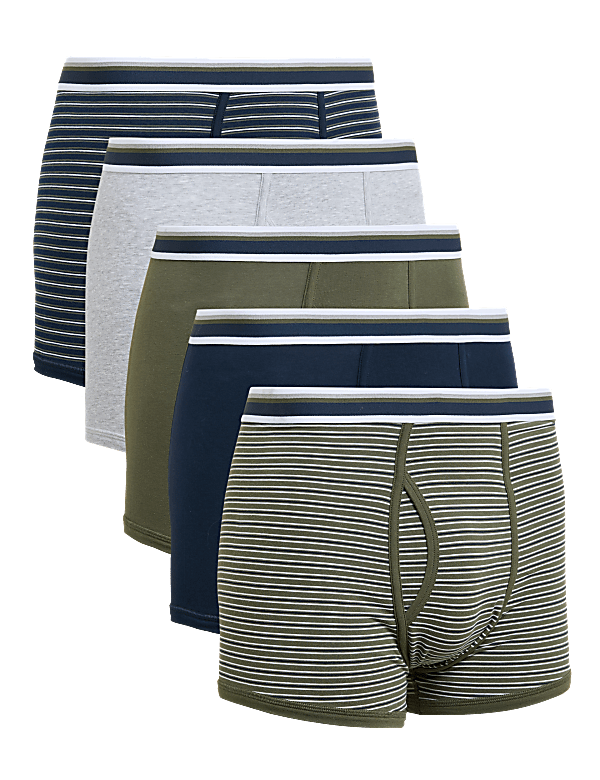 5pk Cotton Stretch Cool & Fresh™ Trunks