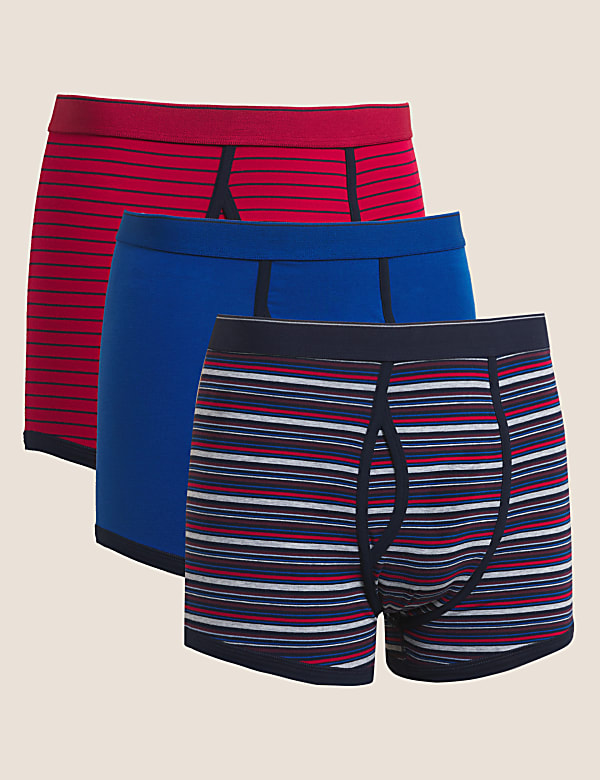 3pk Cotton Cool & Fresh™ Striped Trunks
