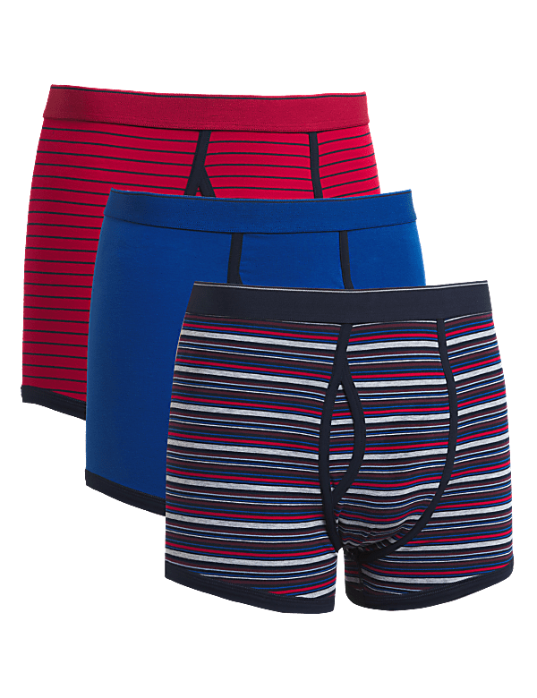 3pk Cotton Cool & Fresh™ Striped Trunks