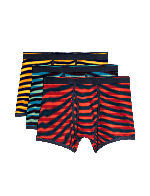 3pk Cotton Rich Cool & Fresh&trade; Striped Trunks