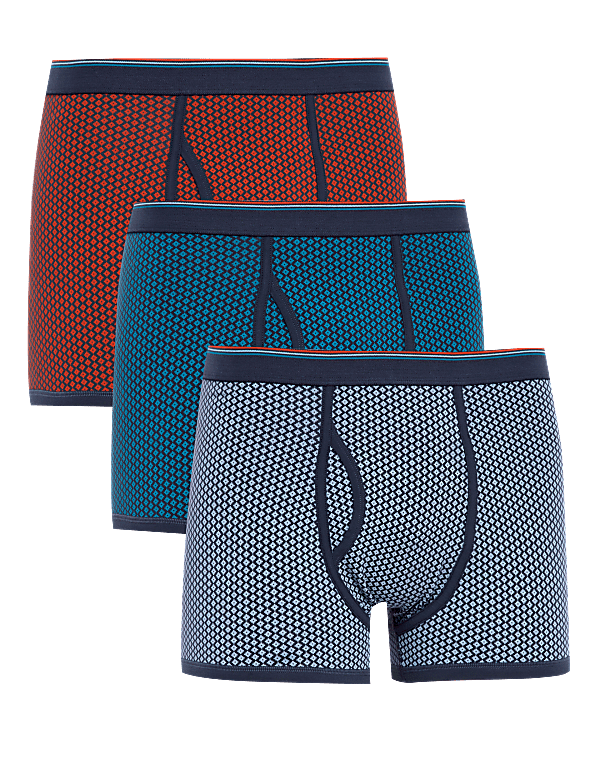 3pk Cotton Rich Cool & Fresh™ Diamond Trunks