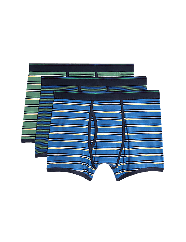 3pk Cotton Rich Cool & Fresh™ Striped Trunks