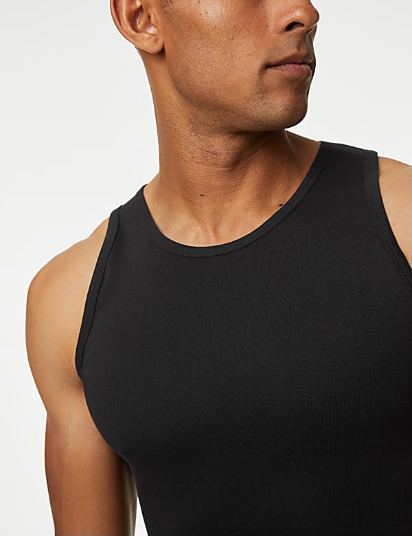 3pk Pure Cotton Sleeveless Vests