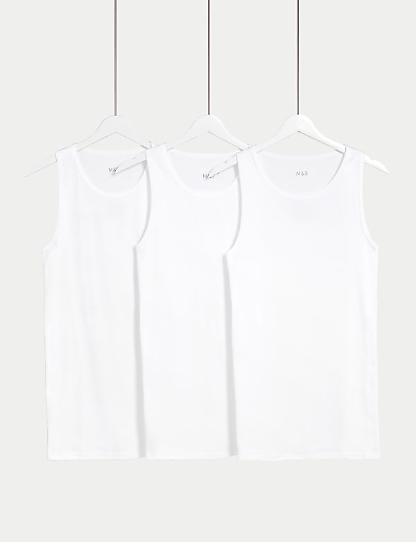 3pk Essential Cotton Sleeveless Vests - AU