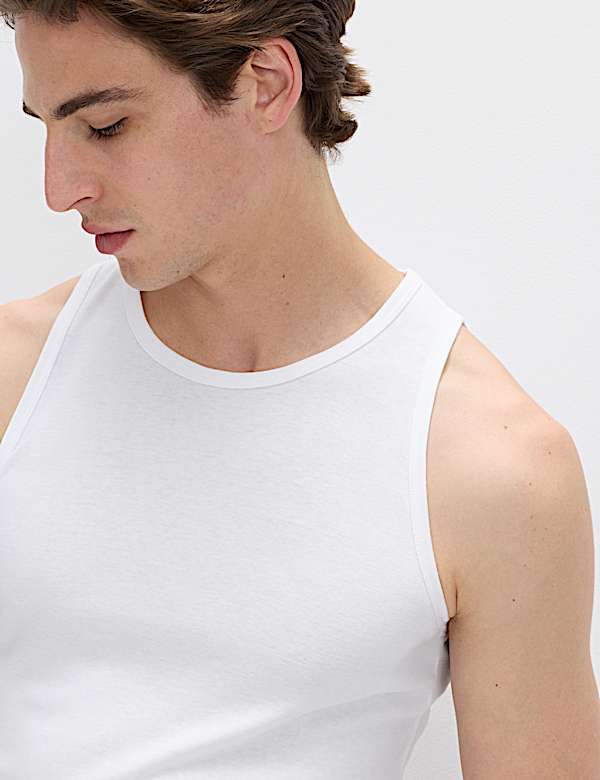 3 Pack Essential Cotton Sleeveless Vests - IL