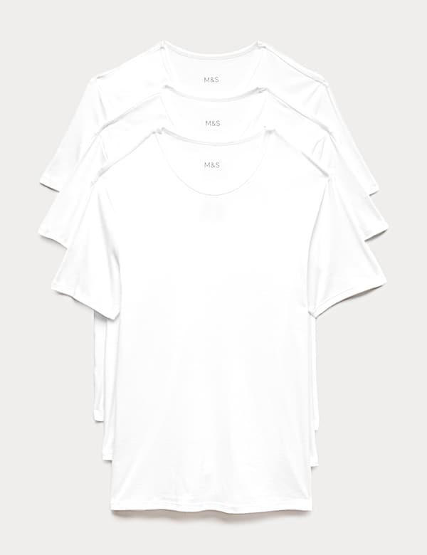 3 Pack Essential Cotton T-Shirt Vests - AT