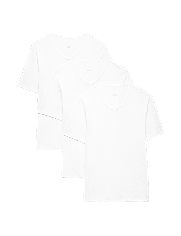 3 Pack Essential Cotton V-Neck T-Shirt Vests