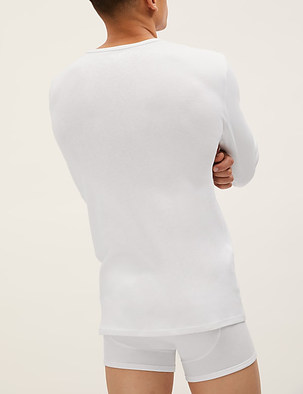 5pk Pure Cotton Long Sleeve T-Shirt Vests