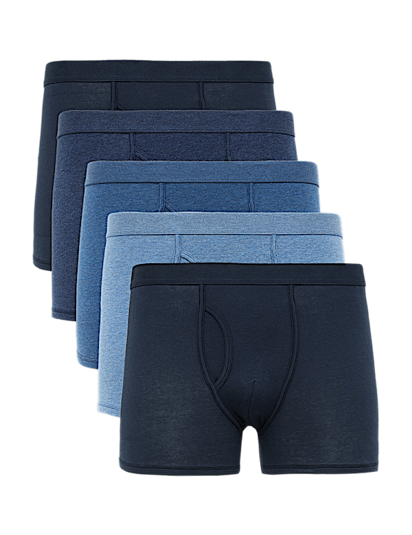 5 Pack Cotton Stretch Cool & Fresh&trade; Marl Trunks