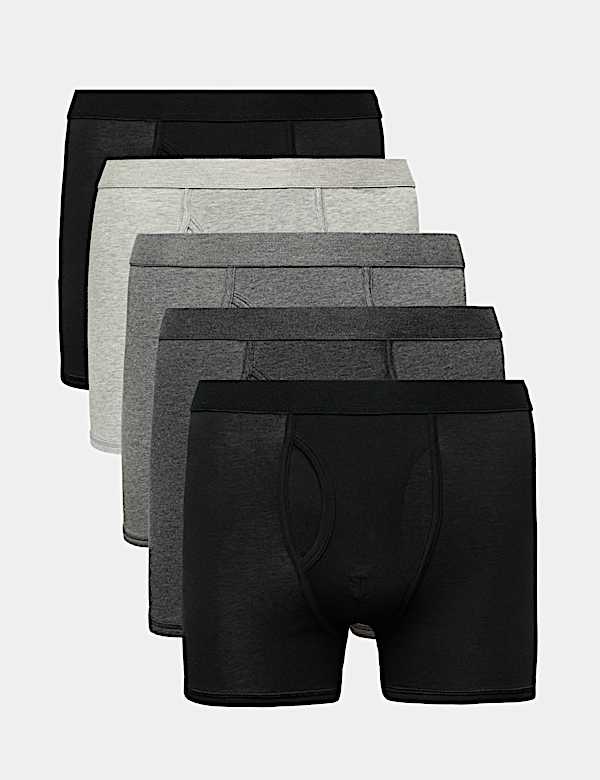 5 Pack Cotton Stretch Cool & Fresh&trade; Marl Trunks
