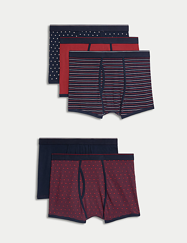 5pk Cotton Rich Stretch Cool & Fresh™ Valentines Trunks - NL