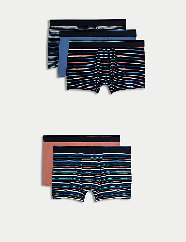 5pk Cotton Rich Stretch Cool & Fresh™ Striped Hipsters - FR
