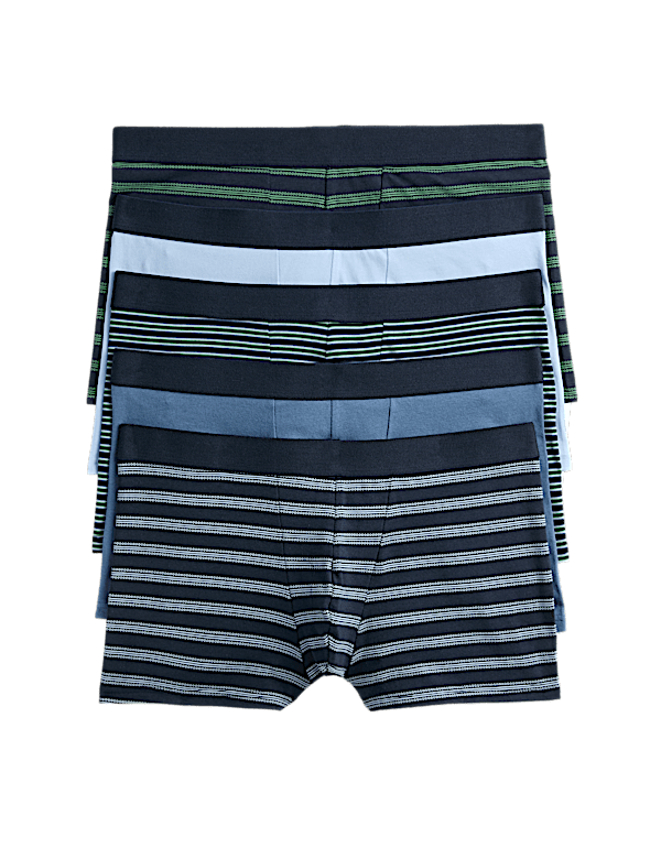 5 Pack Cotton Stretch Striped Hipsters