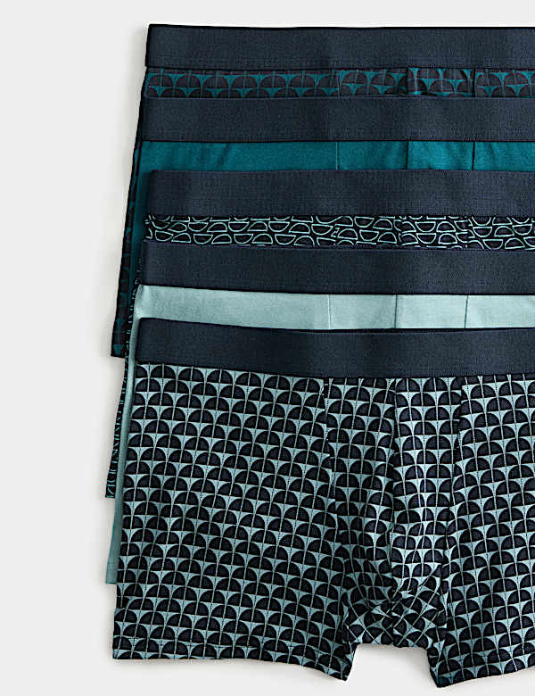 5 Pack Cotton Stretch Geometric Hipsters