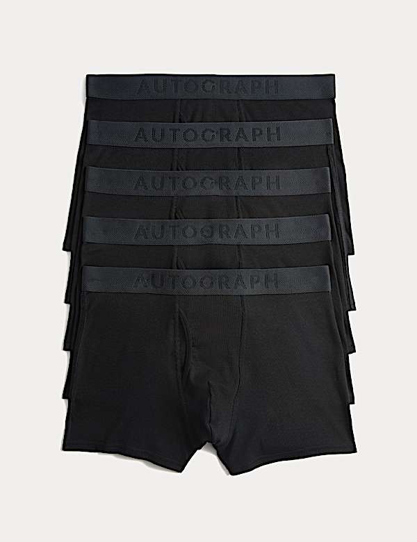 5pk Cotton Rich Ribbed Stretch Trunks - SE