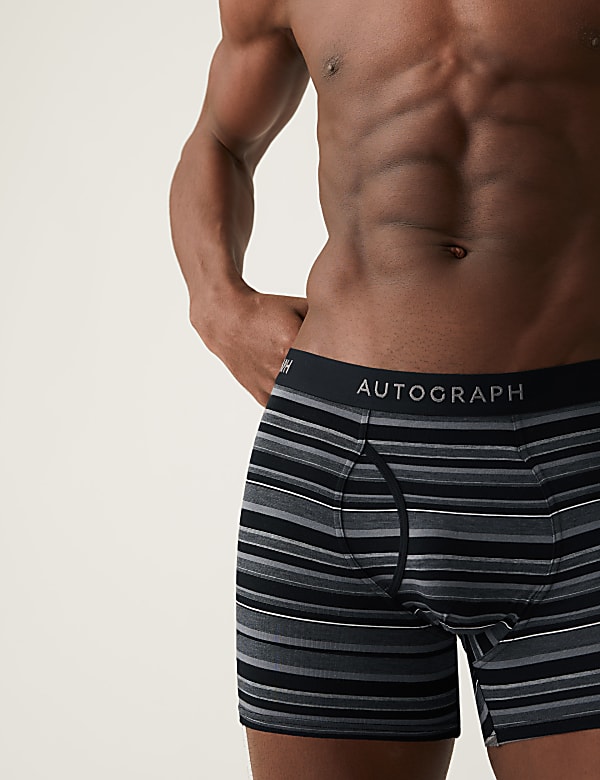 3pk Supima® Cotton Blend Striped Trunks