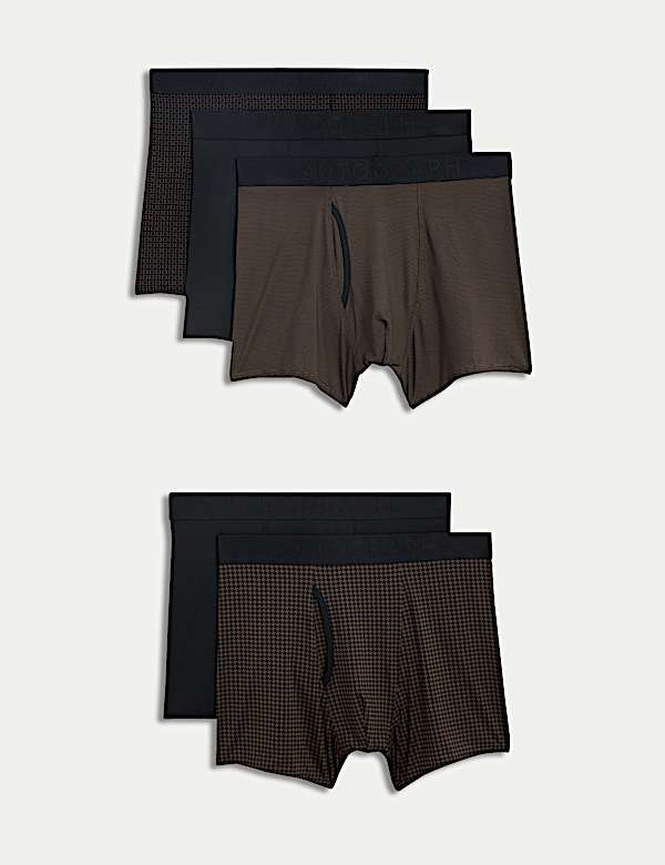 Lot de 5 boxers Microskin a motif geometrique monochrome BLACK MIX Trunks M S FR