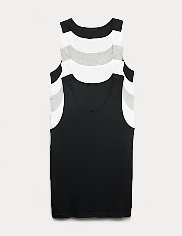 Αμάνικα φανελάκια από 100% βαμβάκι σε σετ των 5 - GR