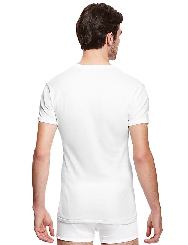 2pk Pure Cotton V-Neck T-Shirt Vests