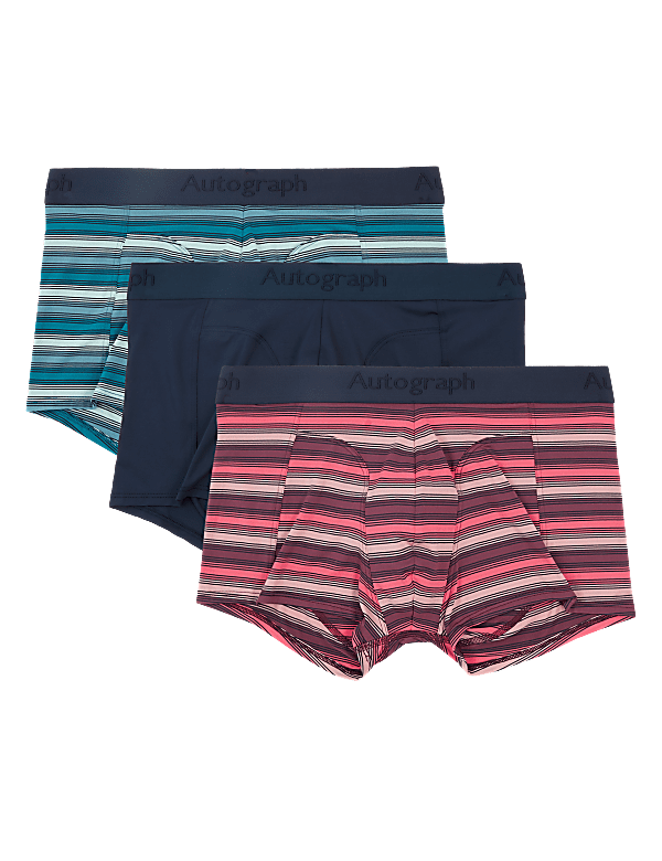 3 Pack Microskin Stripe Hipsters