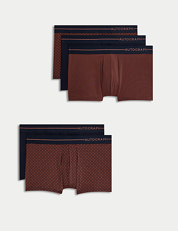 Lot de 5 boxers Microskin taille basse avec imprimé - BE