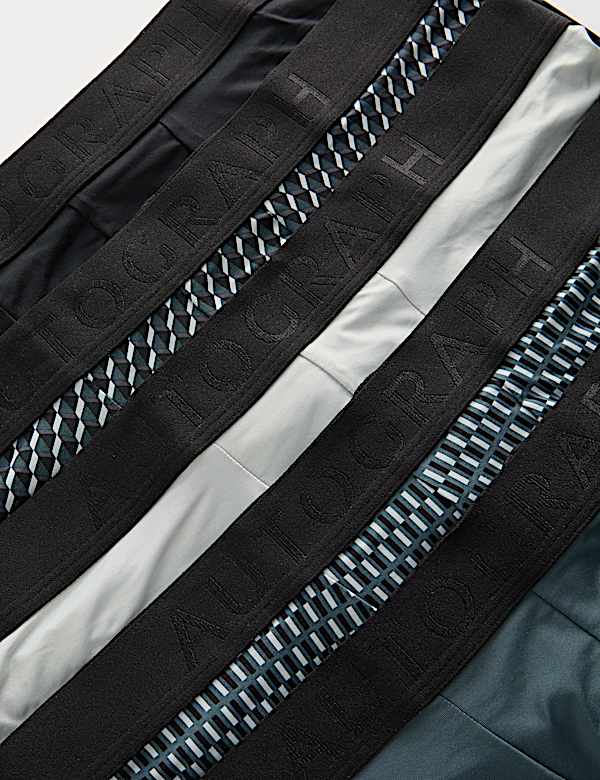 Lot de 5 boxers Microskin &agrave; motif g&eacute;om&eacute;trique - CA