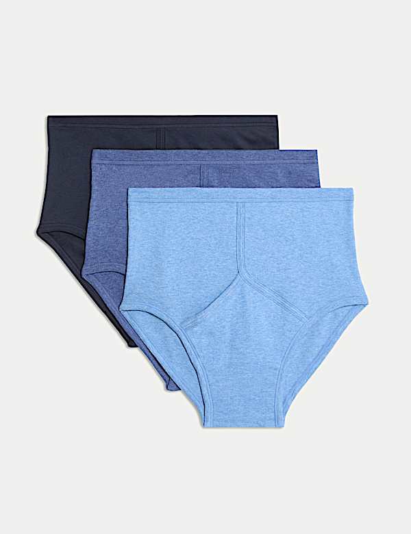 3pk Pure Cotton Briefs - GR