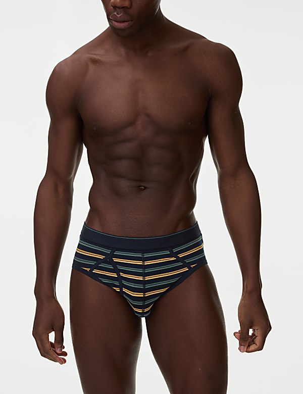 5pk Cotton Rich Cool & Fresh&trade; Striped Briefs - KG