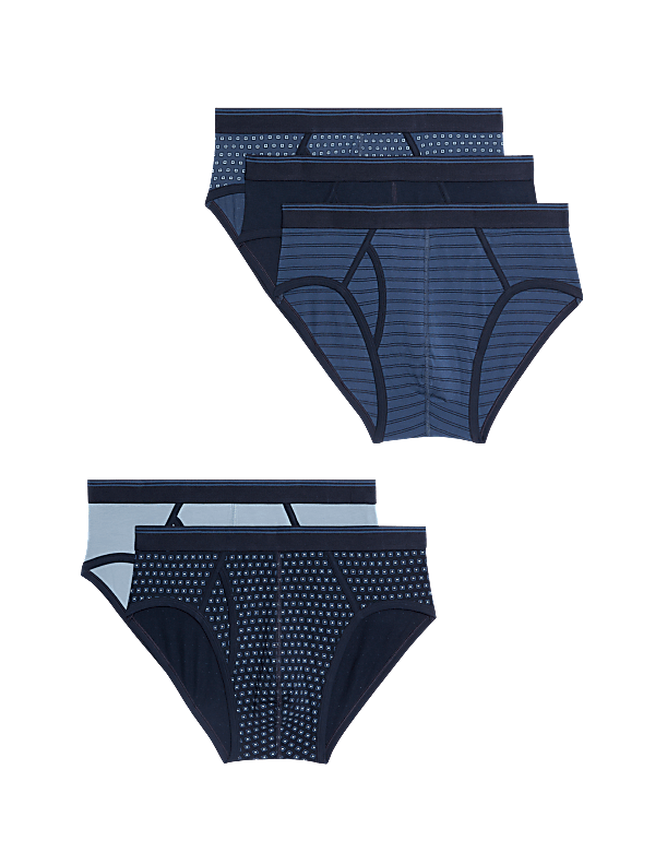 5pk Cotton Stretch Assorted Pattern Briefs
