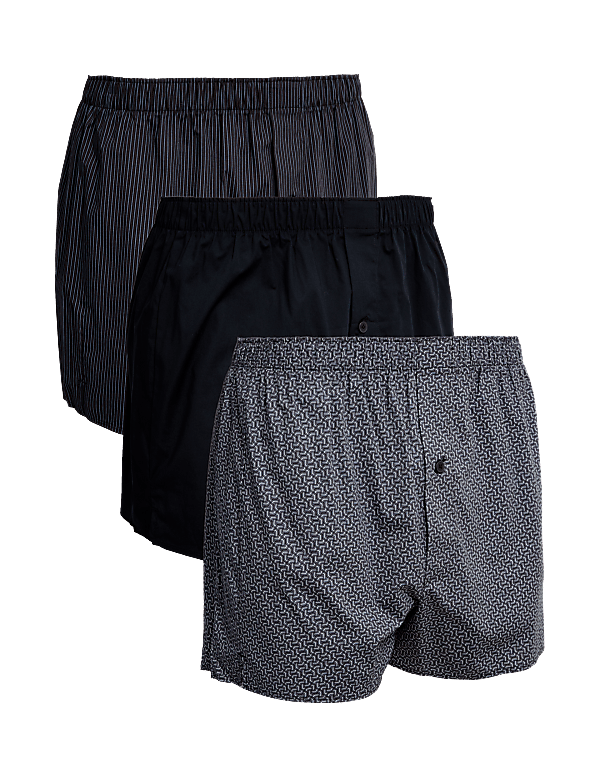 3pk Supima® Cotton RichGeo Woven Boxers