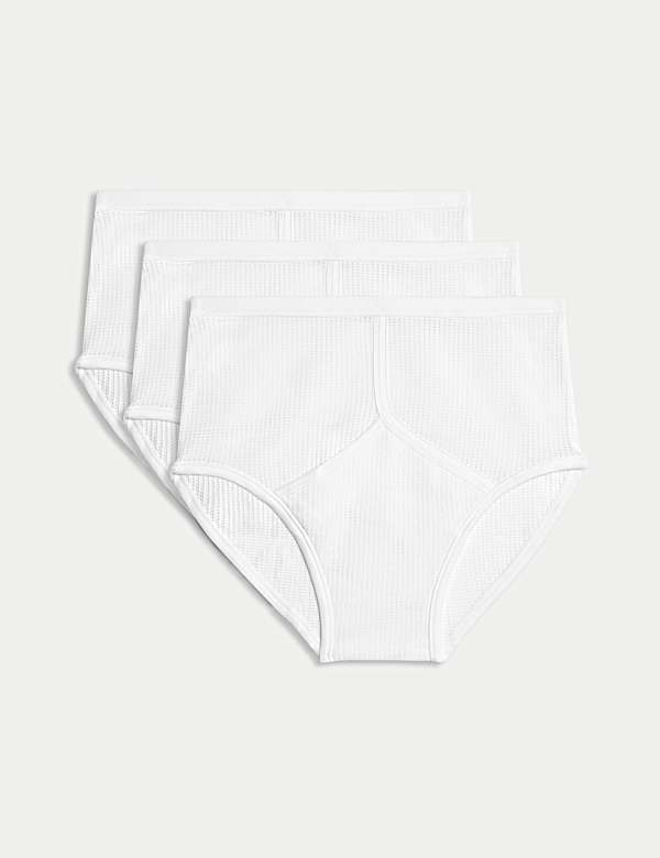 3pk Pure Cotton StayNew™ High Waist Mesh Briefs