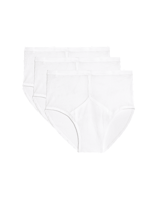 3pk Pure Cotton StayNew™ High Waist Mesh Briefs
