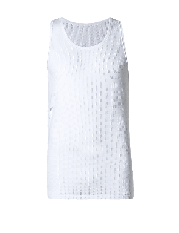 2pk Pure Cotton Sleeveless Vests